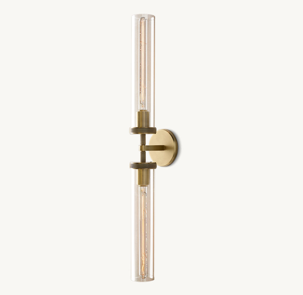 Lambeth Knurled Grand Linear Wall Light, Bathroom Wall Sconce, detail 8