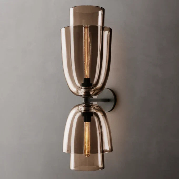 Blom Amber Glass Cloche Grand Wall Light, Bathroom Wall Sconce, detail 10