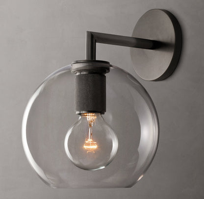 Utilitaire Globe Shade Wall Light, Bathroom Wall Sconce, detail 3