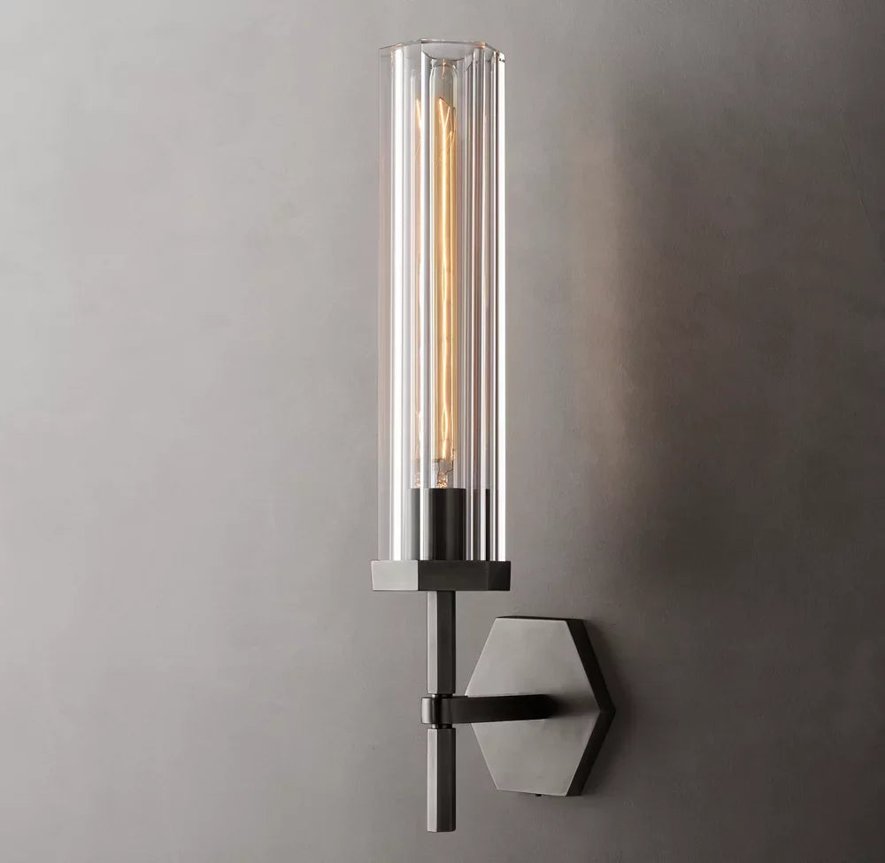 Lambeth Hexagonal Grand Wall Light, Bathroom Wall Sconce, detail 3