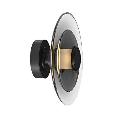 Double Layer Circular Glass Electroplated Metal LED Nordic Wall Fixtures, Hardwired Wall Sconce, detail 6