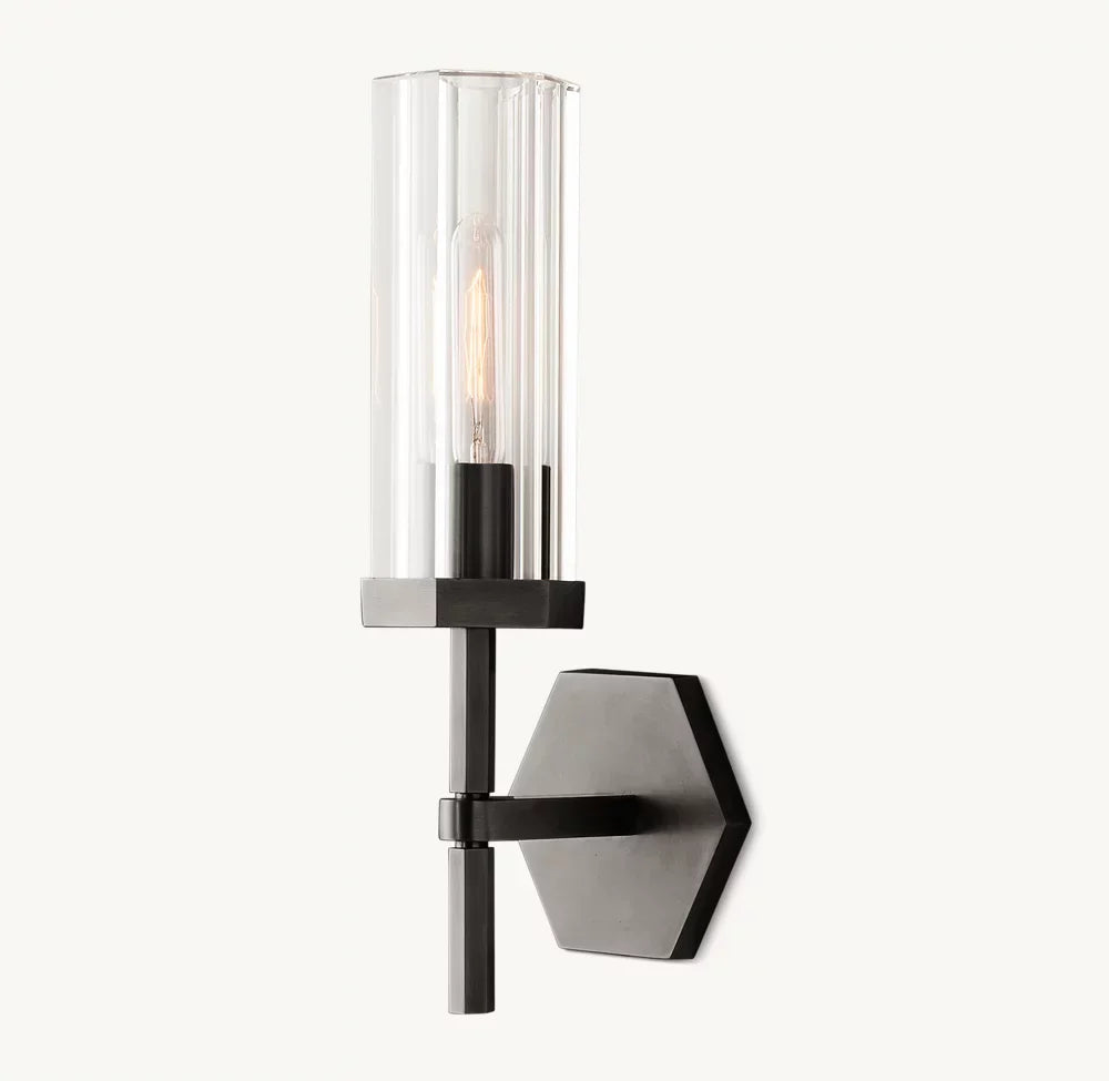 Lambeth Hexagonal Wall Light, Bathroom Wall Sconce, detail 10