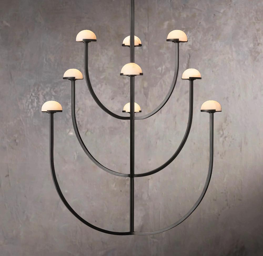 Pedra Circular Pendant Light 40" Alabaster Chandelier - Tianguang Alabaster Lighting