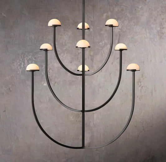 Pedra Circular Pendant Light 40" Alabaster Chandelier - Tianguang Alabaster Lighting