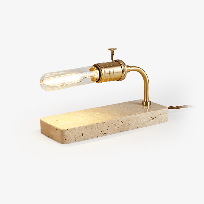 Travertine Vintage Tube Table Lamp - Tianguang Alabaster Lighting