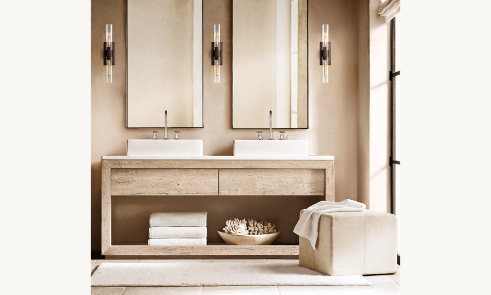 Ravelle Linear Wall Light, Bathroom Wall Sconce, detail 10