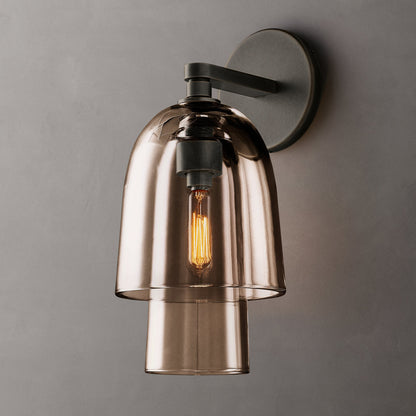 Blom Amber Glass Flute Wall Light, Bathroom Wall Sconce, detail 2