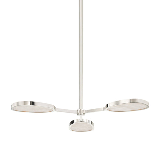 Patras 3-Light Alabaster Semi Flush in Burnished Nickel 38.5L x 38.5W x 5.75H - Tianguang Alabaster Lighting