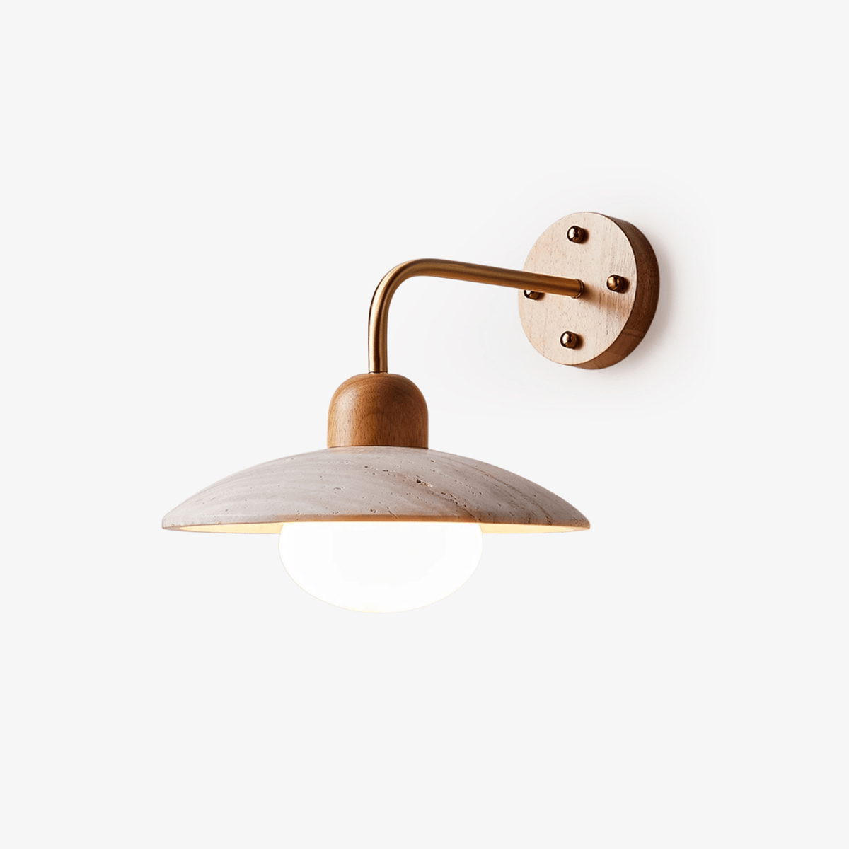 Dome Arm Travertine Wall Lamp - Tianguang Alabaster Lighting