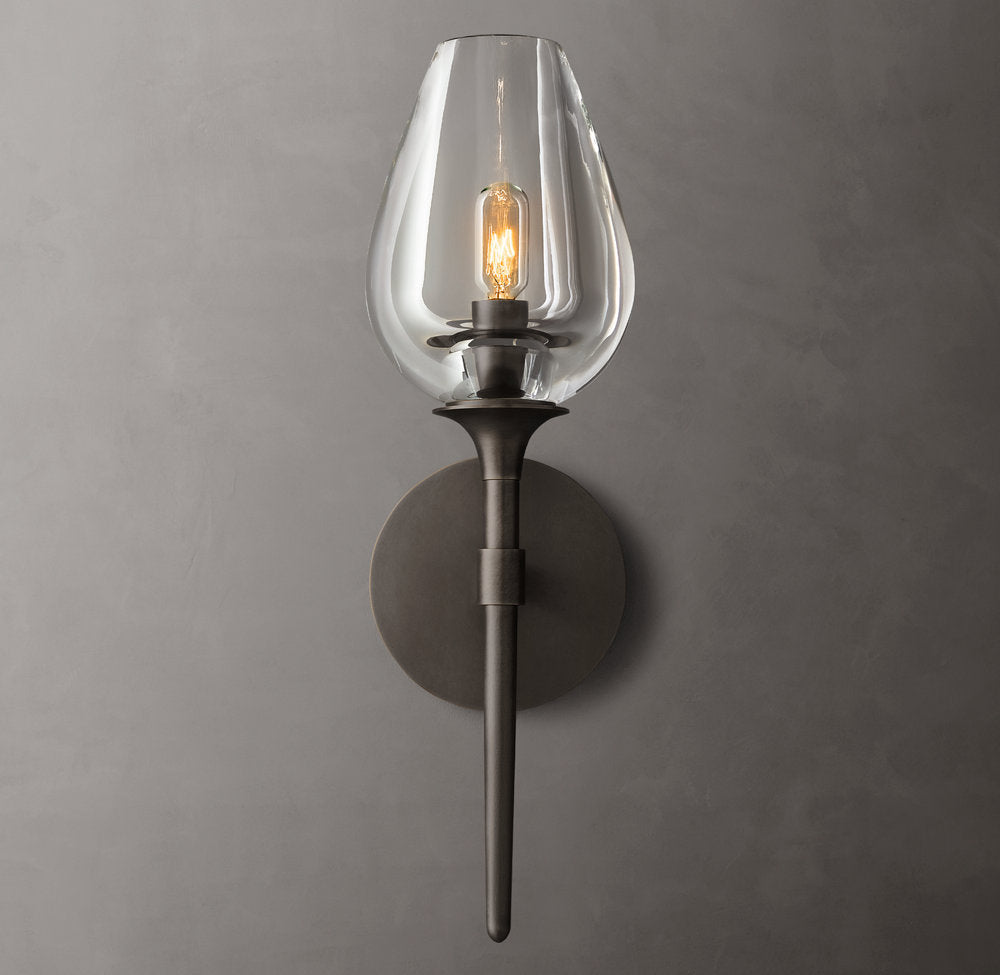 Tulip Single Wall Light, Bathroom Wall Sconce, detail 10