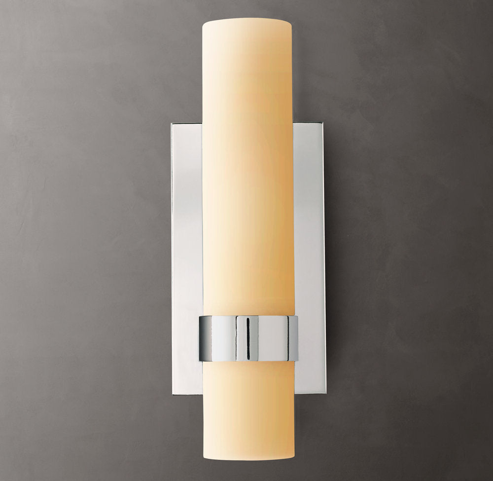 Ravelle Milk Glass Wall Light, Bathroom Wall Sconce, detail 9