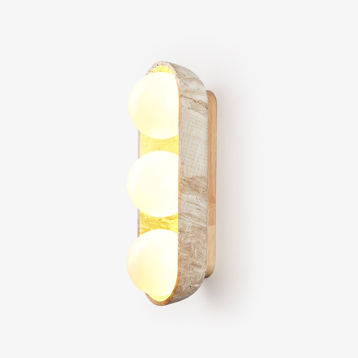 Solstice Trio Travertine Wall Sconce - Tianguang Alabaster Lighting