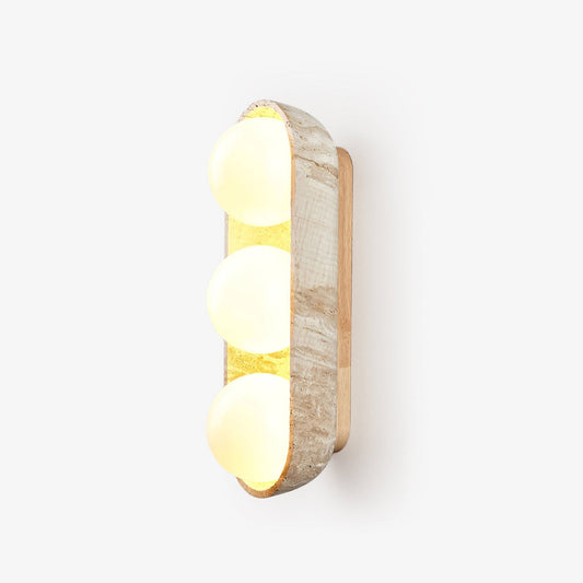 Solstice Trio Travertine Wall Sconce - Tianguang Alabaster Lighting