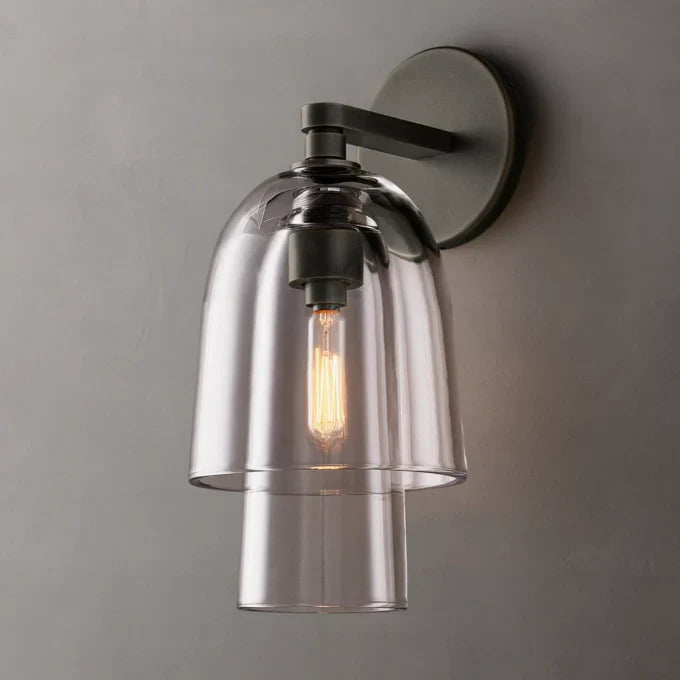 Blom Clear Glass Flute Wall Light, Bathroom Wall Sconce, detail 10