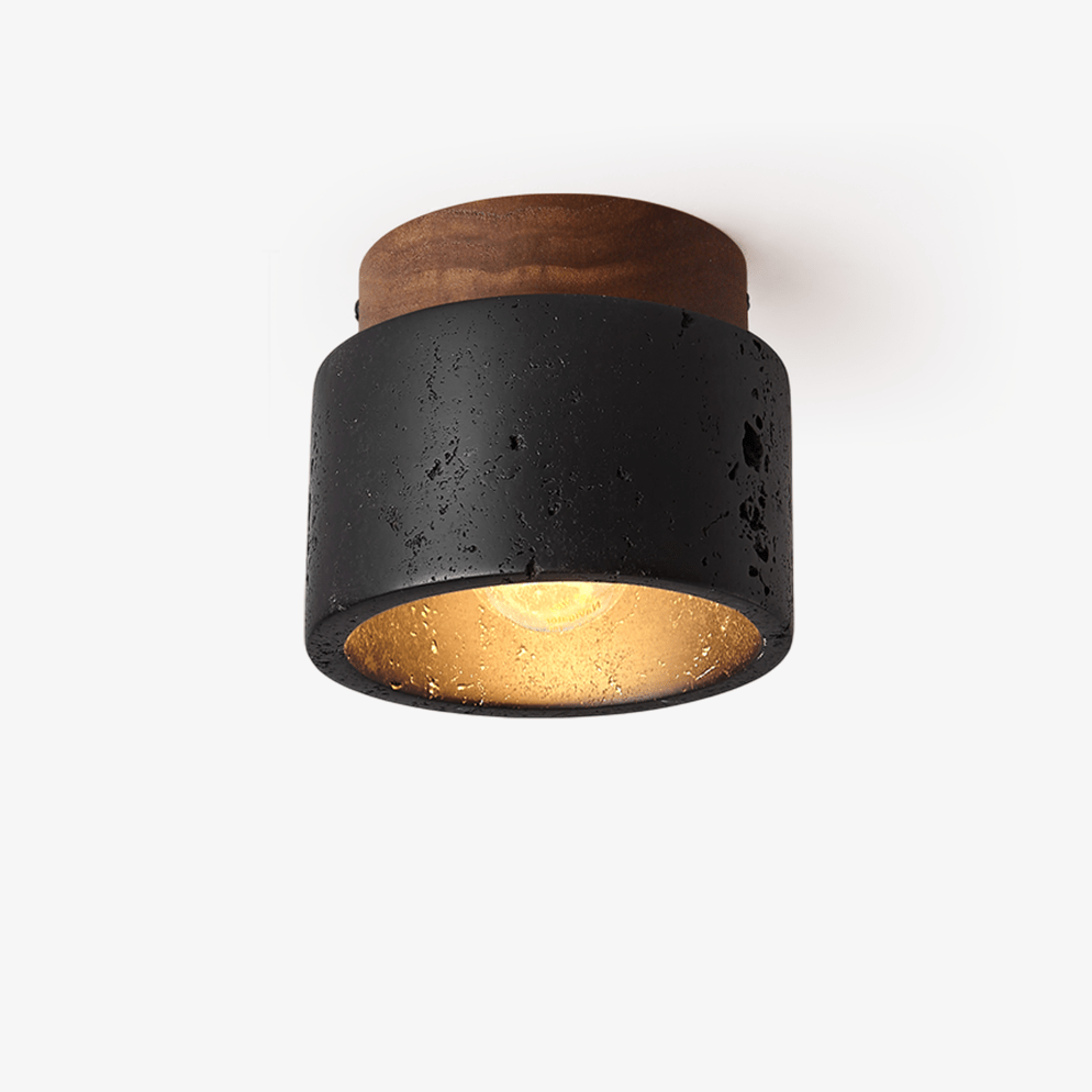 Volcanic Glow Travertine Ceiling Light - Tianguang Alabaster Lighting