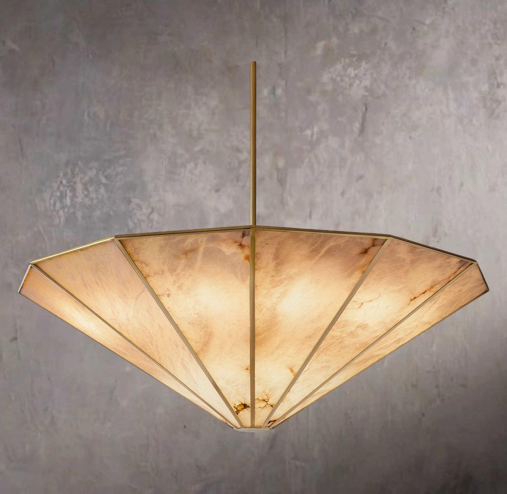 Lucetta Circular Alabaster Chandelier 60" - Tianguang Alabaster Lighting