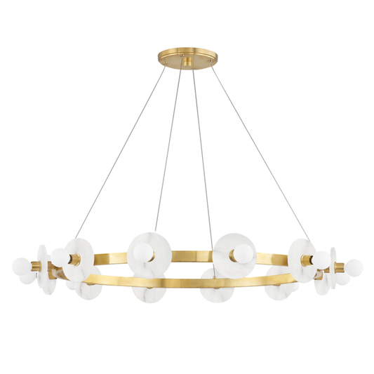 Austen Alabaster Chandelier 40 in W x 18 in H - Tianguang Alabaster Lighting
