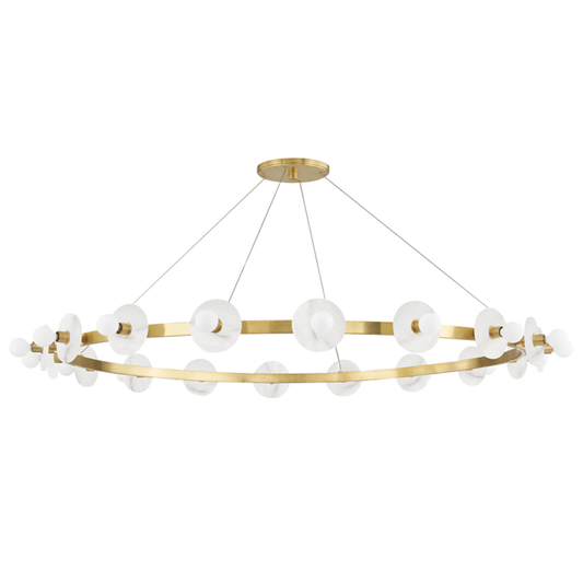 Austen Alabaster Chandelier 58 in W x 4.75 in H - Tianguang Alabaster Lighting