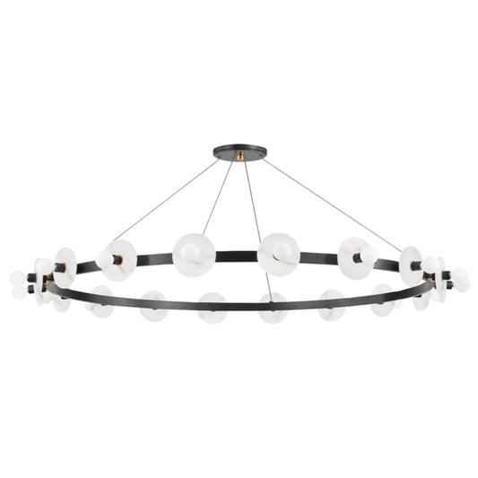 Austen 18-Light Alabaster Chandelier in Aged Old Bronze 58L x 58W x 4.75H - Tianguang Alabaster Lighting