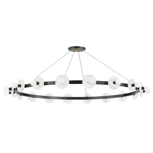 Austen Alabaster Chandelier 58 in W x 4.75 in H Aged Old Bronze - Tianguang Alabaster Lighting