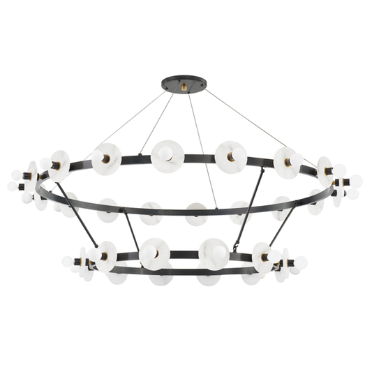 Austen Alabaster Chandelier 58 in W x 36.5 in H Aged Old Bronze - Tianguang Alabaster Lighting