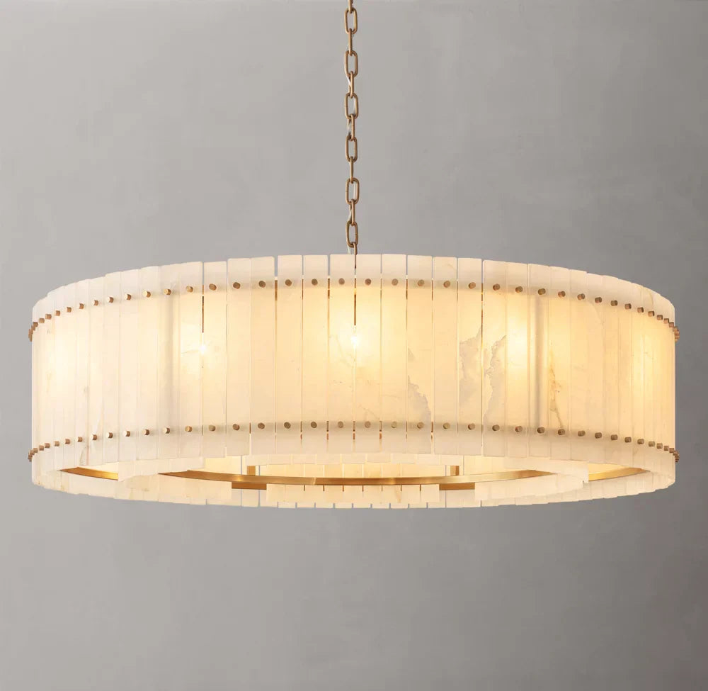 San Marco Alabaster Round Chandelier 60" - Tianguang Alabaster Lighting