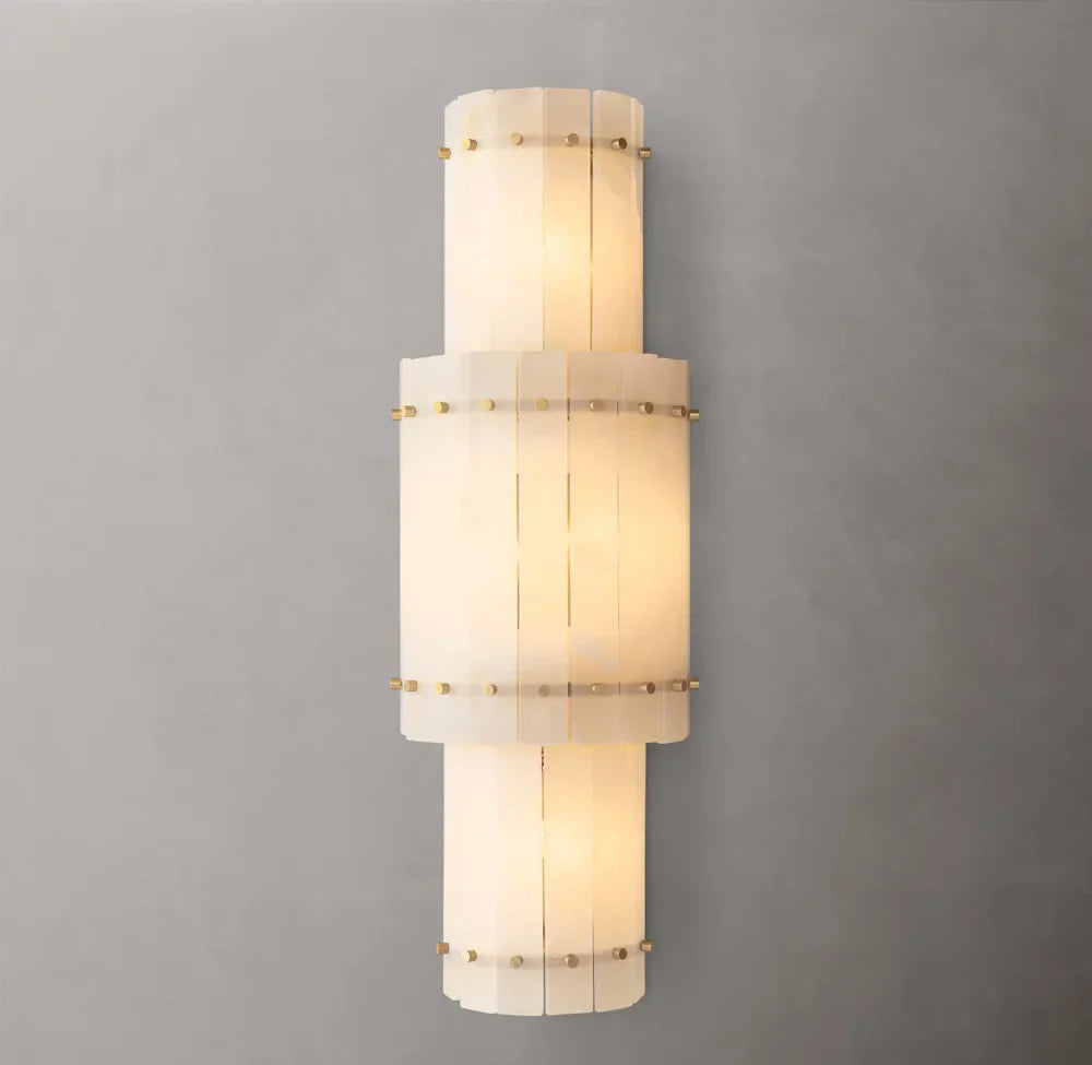 San Marco Alabaster Grand Circular Sconce, Bedroom Wall Sconce, detail 6