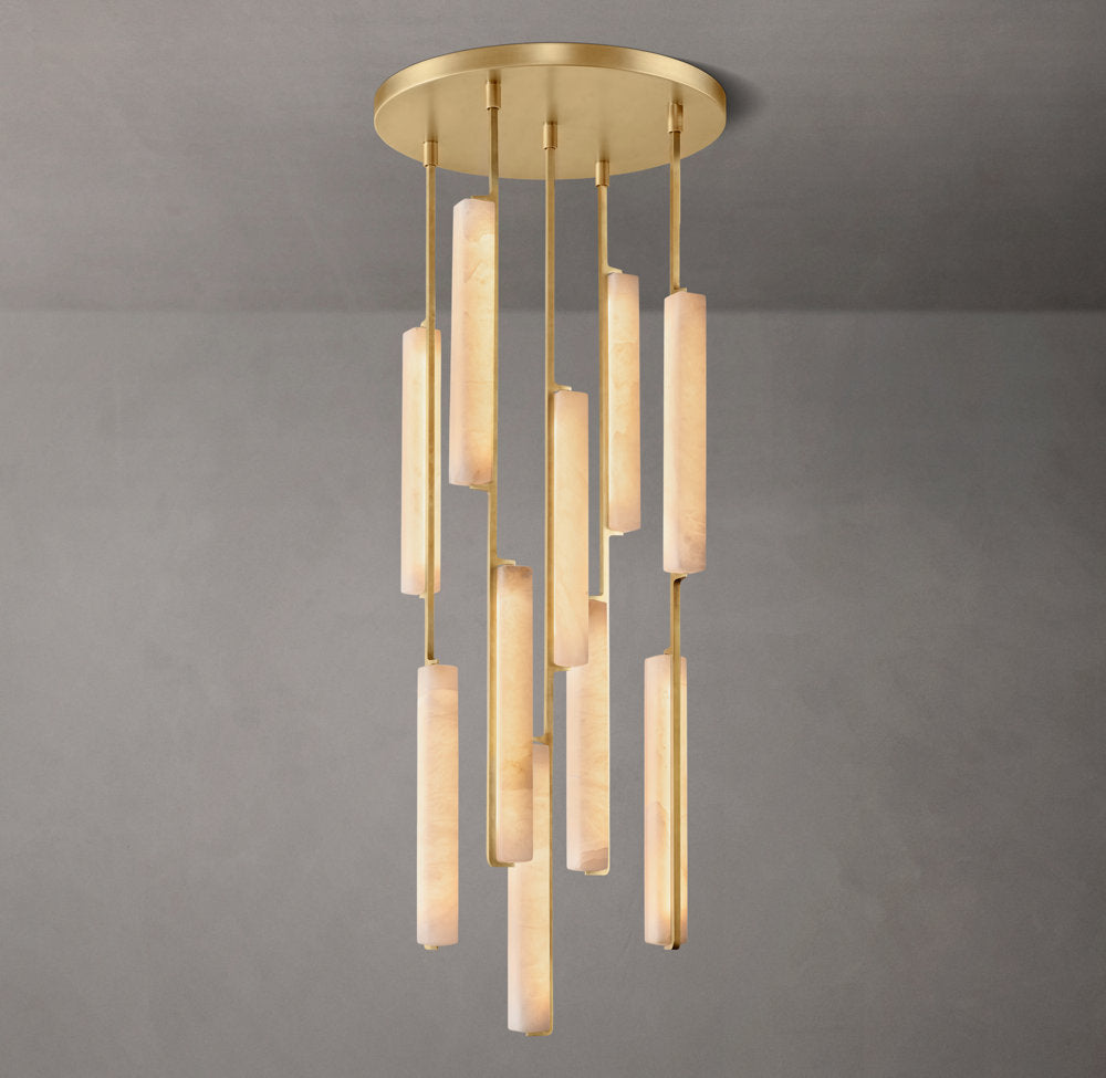 Audubon Alabaster Round Chandelier 24" - Tianguang Alabaster Lighting