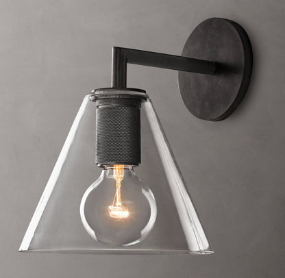 Utilitaire Funnel Shade Wall Light, Bathroom Wall Sconce, detail 3