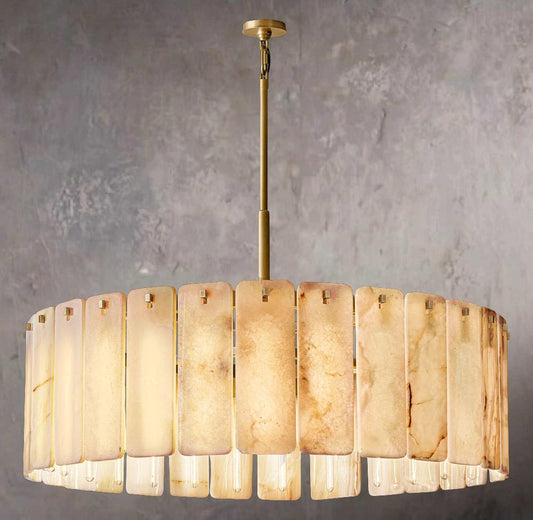Calametta Onyx Circular Chandelier 48" - Tianguang Alabaster Lighting