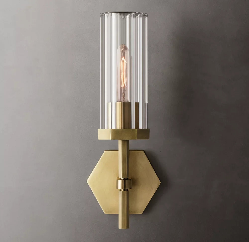 Lambeth Hexagonal Wall Light, Bathroom Wall Sconce, detail 4