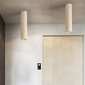 1-Light Modern Yellow Travertine Long Tube Ceiling Lamp for Hallway, Entrance Ceiling Light - Tianguang Alabaster Lighting