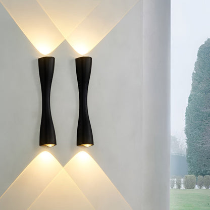 Electroplated Metal LED Up and Down Lights Contemporary Wall Light, Hardwired Wall Sconce, Aluminum, 9"