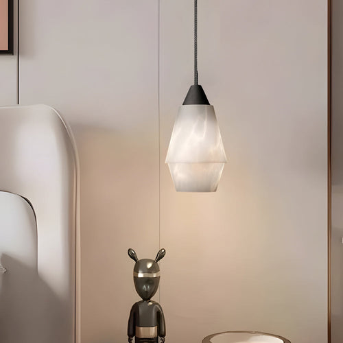 7.87 In. H Alabaster Pendant Light - 1-Light Kitchen Island Lighting - Tianguang Alabaster Lighting