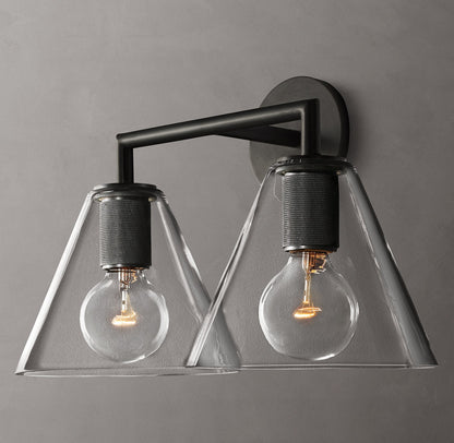 Utilitaire Funnel Shade Double Wall Light, Bathroom Wall Sconce, detail 8
