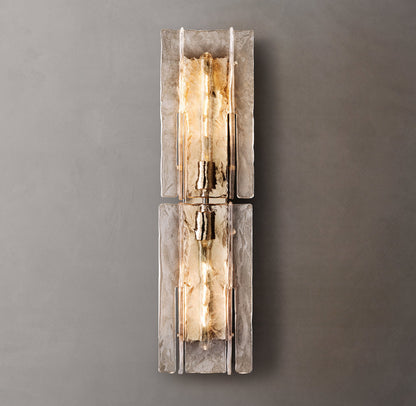 Lattice Clear Glass Wall Light 30", Bathroom Wall Sconce, detail 14