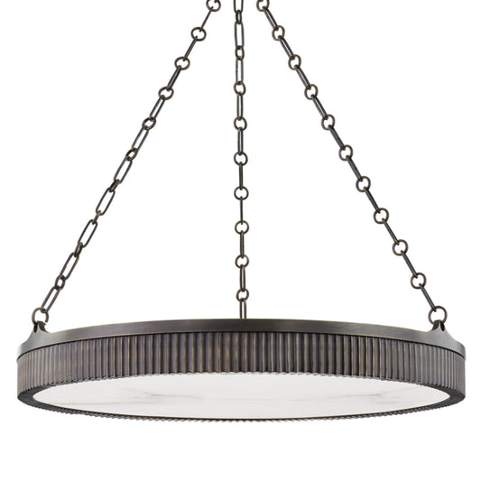 Lynden 8-Light Alabaster Chandelier in Distressed Bronze 30L x 30W x 4.25H - Tianguang Alabaster Lighting