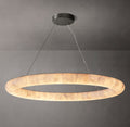 Rivage Lisse Round Calcite Chandelier 61" - Tianguang Alabaster Lighting