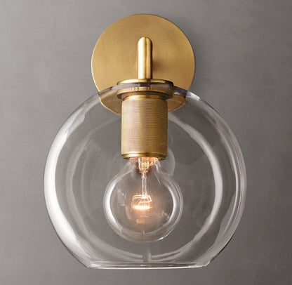 Utilitaire Globe Shade Wall Light, Bathroom Wall Sconce, detail 6