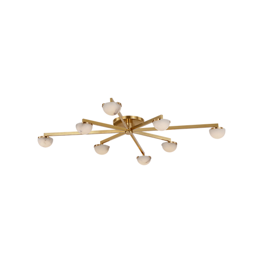 Pedra Extra Large Staggered Arm Flush Mount Alabaster Chandelier - Tianguang Alabaster Lighting