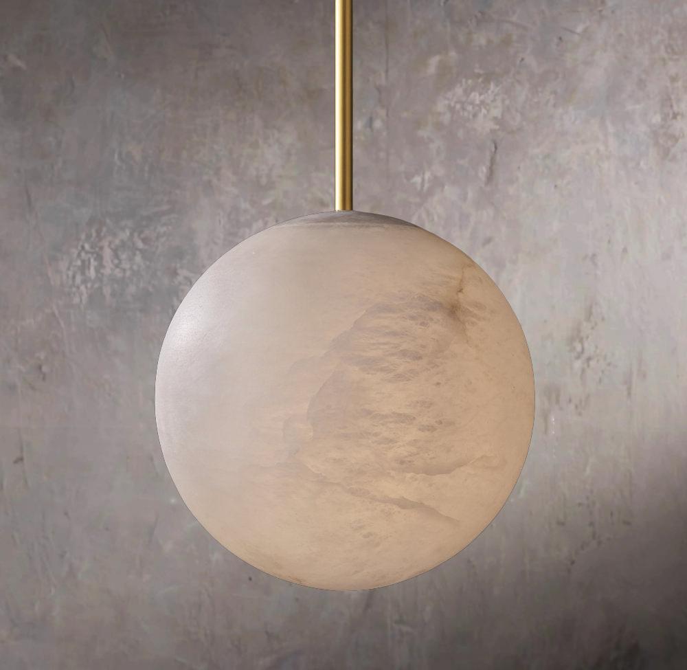 Handcrafted Alabaster Sphere Pendant Necklace - Tianguang Alabaster Lighting