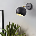 Adjustable Hemispherical Nordic Plug-In Wall Light, Plug-In Wall Sconce, Metal, Dia 6in x H 11in