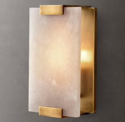 Hand-Carved Alabaster Wall Light, Bathroom Wall Sconce, detail 17