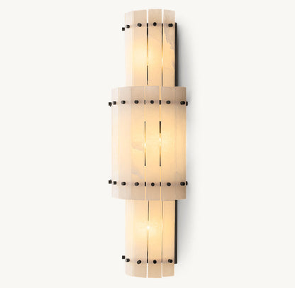 San Marco Alabaster Grand Circular Sconce, Bedroom Wall Sconce, detail 11