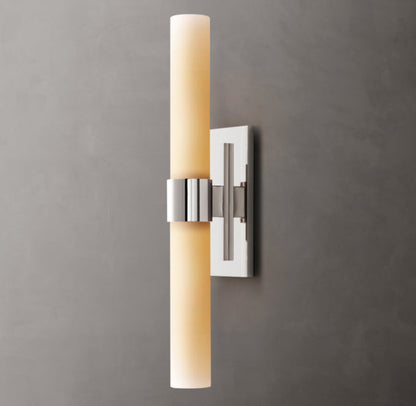 Ravelle Milk Glass Linear Wall Light, Bathroom Wall Sconce, detail 21