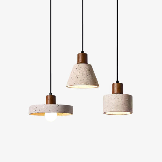 Forma Terra Trio Travertine Pendant Lamp - Tianguang Alabaster Lighting
