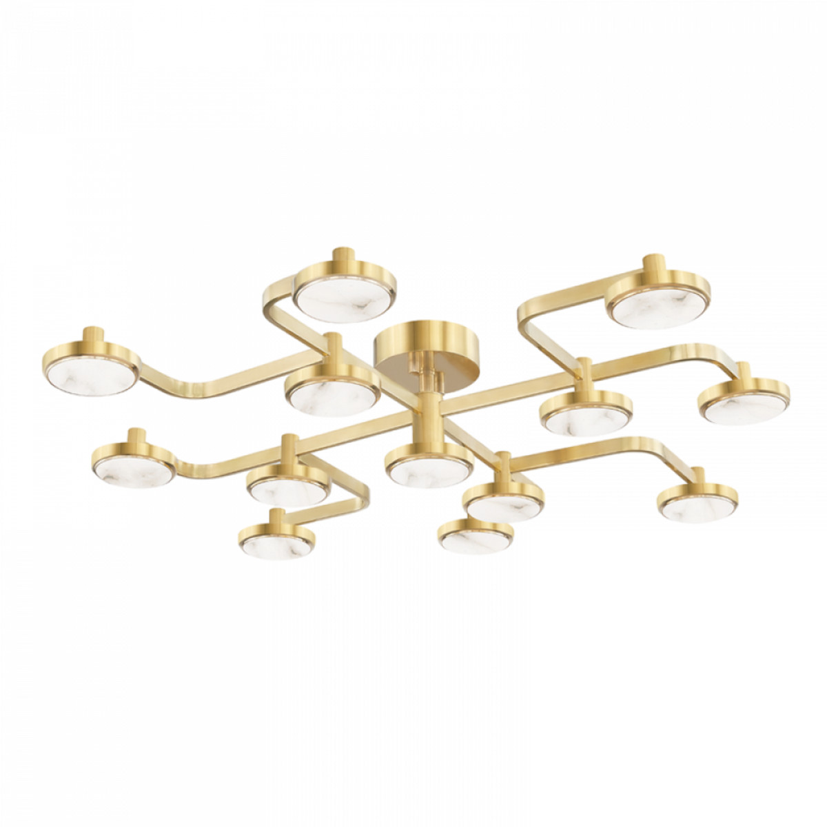 Meander Alabaster Chandelier 43.25 in W x 8.5 in H - Tianguang Alabaster Lighting
