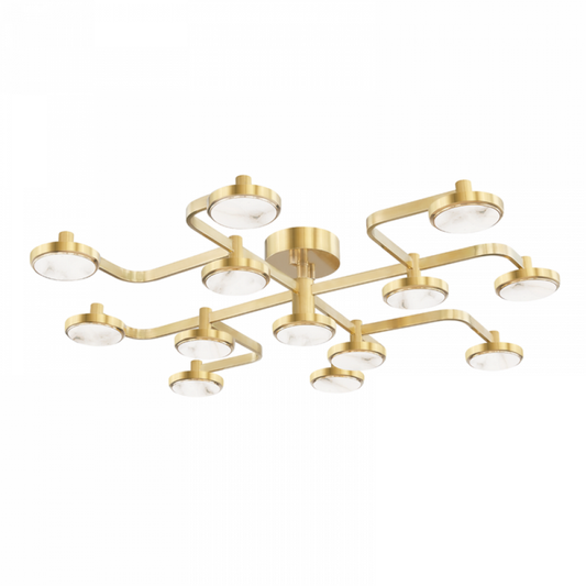 Meander Alabaster Chandelier 43.25 in W x 8.5 in H - Tianguang Alabaster Lighting