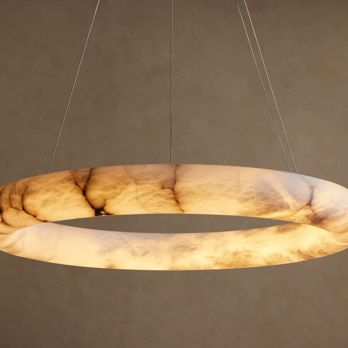 Halima Halo Alabaster Chandelier - Tianguang Alabaster Lighting