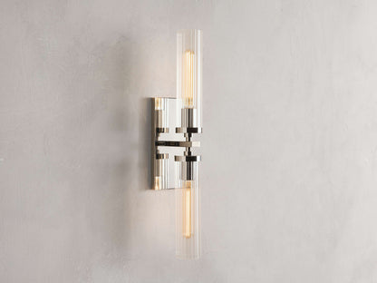 Andreas Double Wall Light, Hardwired Wall Sconce, 4.5" w x 0.75" d x 10" h